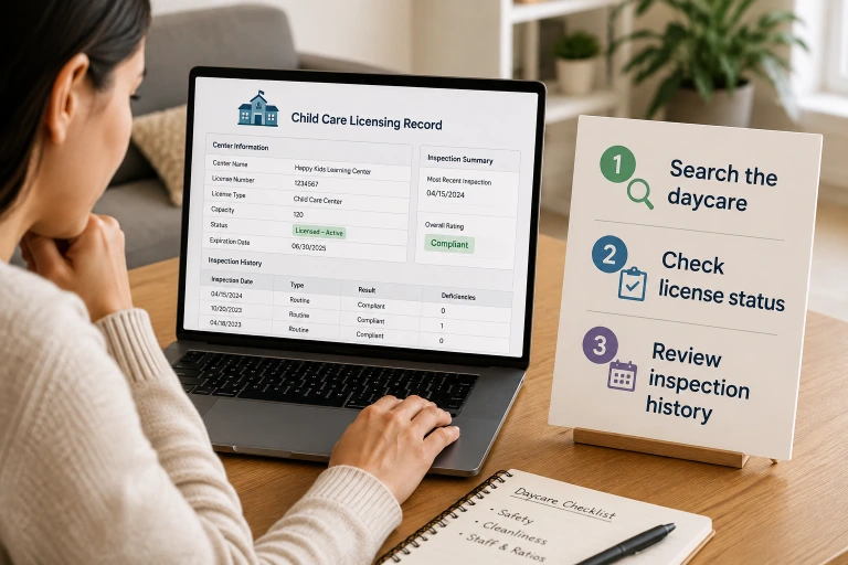 How to check a Texas daycare license and inspection history