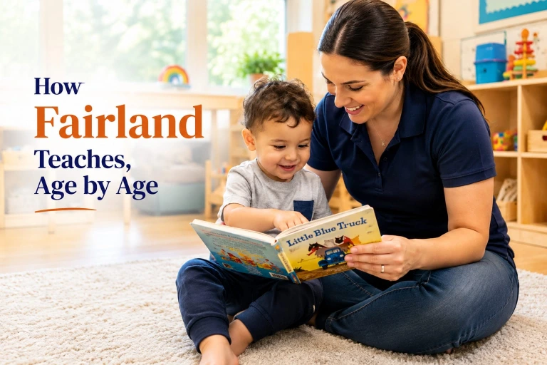 Toddlers practicing language and sorting skills in Frog Street toddler curriculum classroom Title tag: Frog Street Toddler and Preschool Curriculum at Fairland