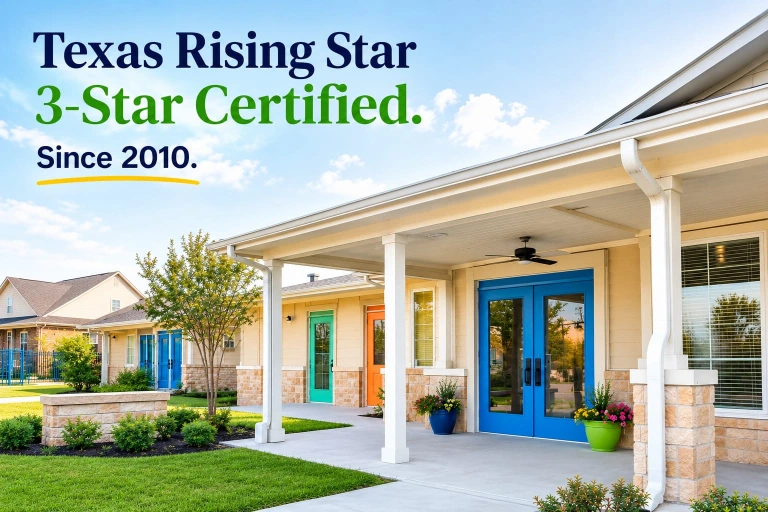 Fairland Learning Academy entrance, Texas Rising Star 3-Star Certified daycare on Synott Rd Alief TX